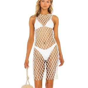 REVOLVE  The Alisa Mini Dress Coverup Pull-On White $218 Strong Net $$ Lovewave